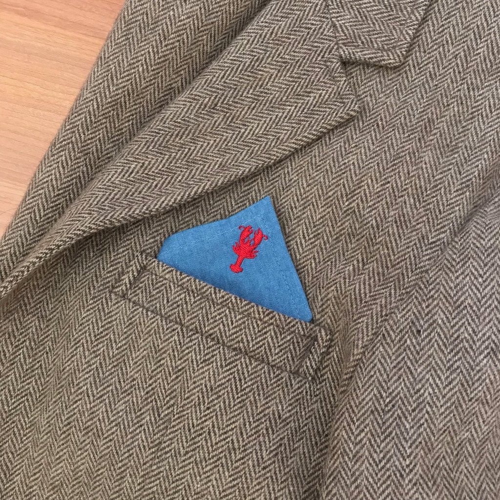 embroidered pocket square – analog girl in a digital world